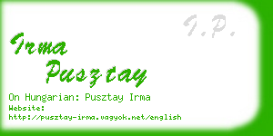 irma pusztay business card